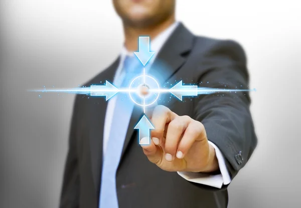 Businessman touching tactile interface — Stock Photo, Image