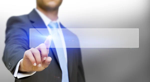 Businessman touching tactile interface — Stock Photo, Image