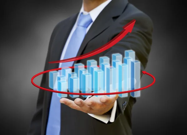 Businessman 3D chart concept — Stock Photo, Image