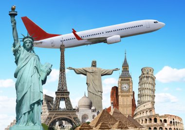 dünya anıtlar düzlem kavramı seyahat