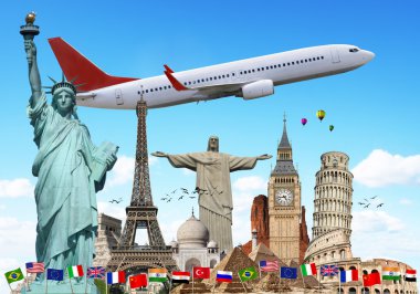 dünya anıtlar düzlem kavramı seyahat