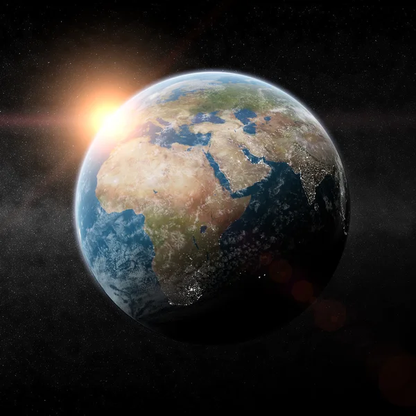 Planeet Aarde zonsopgang — Stockfoto
