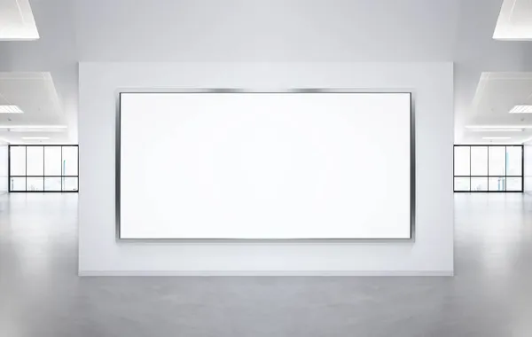 사무실 하얀색 파노라마 프레임 인안에서 광고판을 만들다 — 스톡 사진
