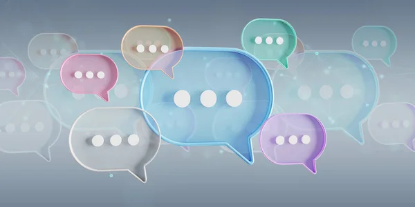 Minimalistische Blau Rot Orange Grün Lila Sprechblasen Sprechen Ikonen Die Stockbild