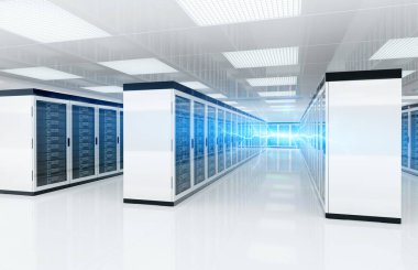 Beyaz sunuculardaki elektrik şimşeği veri merkezi depolama sistemleri 3D