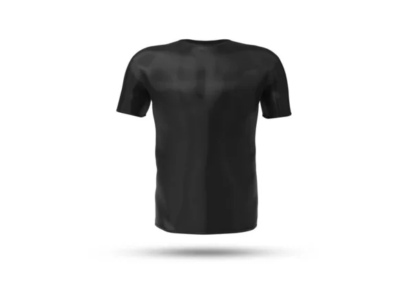 Isolated Black Shirt Shadow Mockup Template Empty Jersey White Background — Stock Fotó