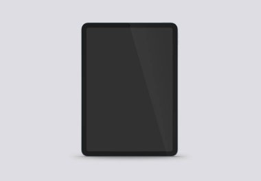 PARIS - Fransa - 28 Nisan 2022: Apple Ipad Air, mavi renk - gerçekçi 3D görüntüleme, beyaz arkaplanda ön ekran tableti modeli