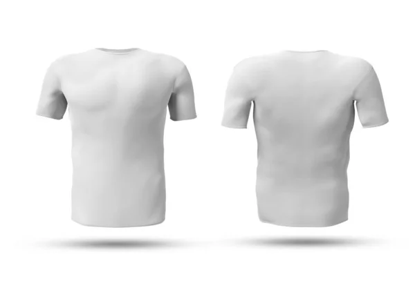 Camiseta Branco Isolada Com Sombra Mockup Modelo Camisa Vazia Fundo — Fotografia de Stock