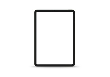 PARIS - France - April 28, 2022: Apple Ipad Air, green color - Realistic 3d rendering, front screen tablet mockup on white background