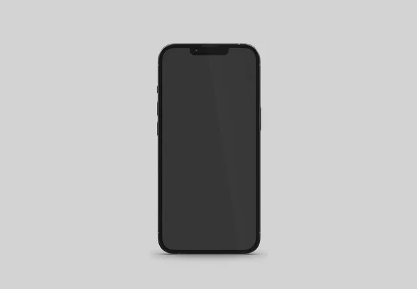 2022年4月28日 新发布的Apple智能手机 Iphone Pro Max Graphite色彩逼真3D渲染 前屏移动模拟 灰色背景下的阴影和倒影 — 图库照片