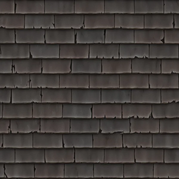 Sezione del tetto con tegole screpolate - texture senza cuciture perfetta per la modellazione e il rendering 3D — Foto Stock