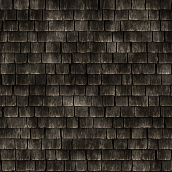 Roof section with aging wooden shingles - seamless texture perfect for 3D modeling and rendering — Stock Photo, Image