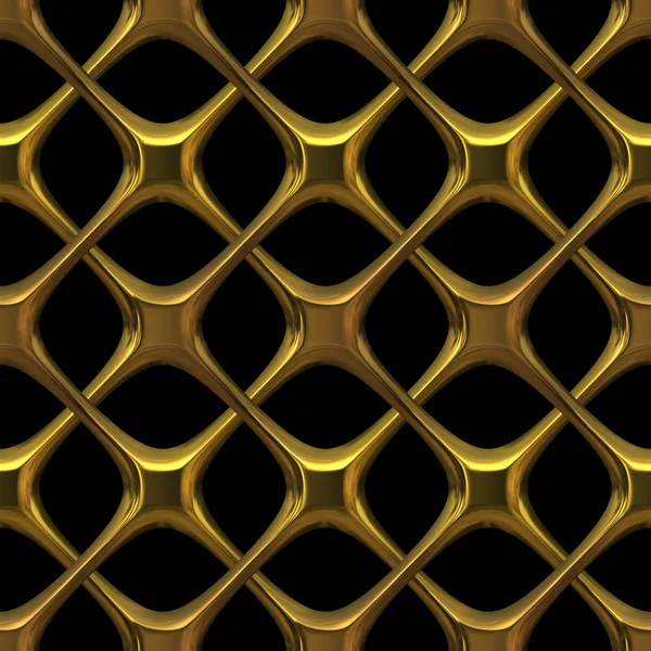 Fantasia catena dorata isolata sul nero - texture senza cuciture perfetta per la modellazione e il rendering 3D — Foto Stock