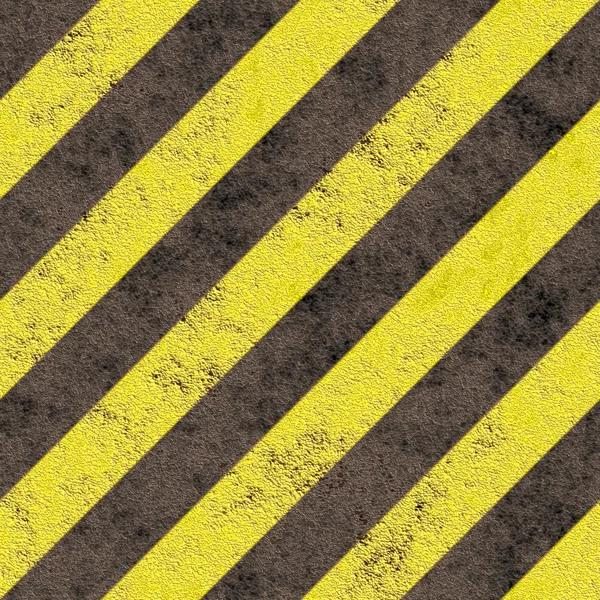 Staré grungy žluté nebezpečí pruhy na černém asfaltu - bezešvá textura ideální pro 3d modelování a renderování Royalty Free Stock Fotografie