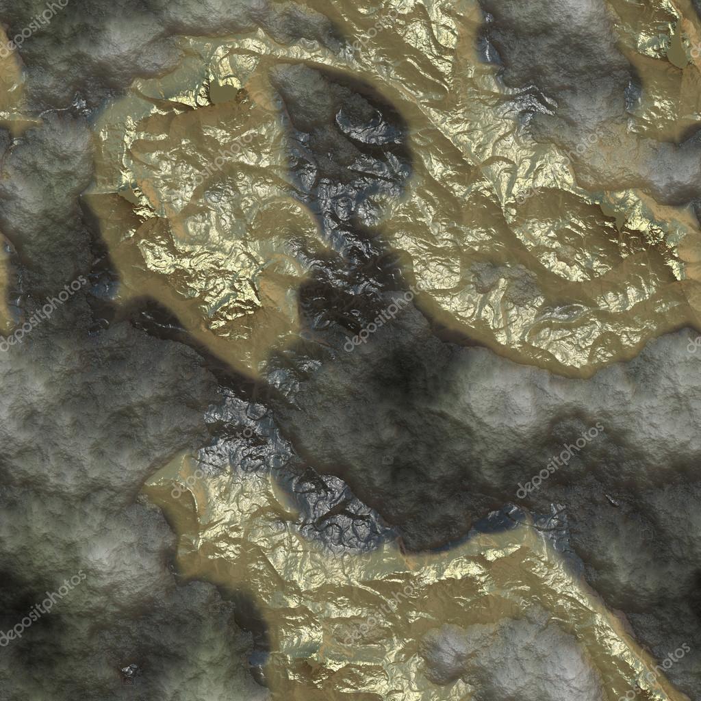 Realistic raw gold ore inclusions in volcanic rock - seamless texture ...