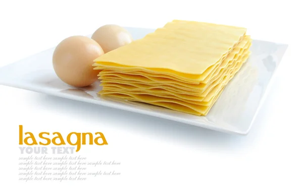 Uncooked lasagna pasta — Stock Photo, Image