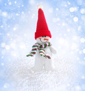 kardan adam Noel mavi zemin üzerine