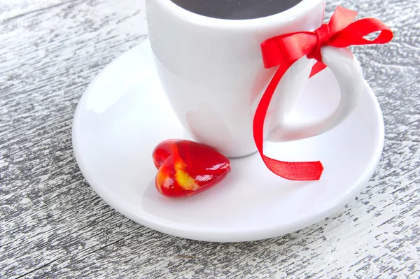 Café est fait avec amour pour un doux — Photo