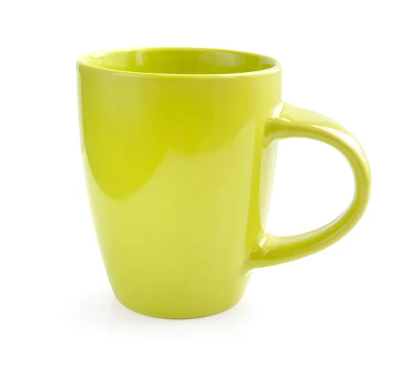 Grüne Teetasse auf weißem Hintergrund — Stockfoto