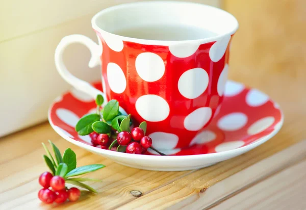 Cowberry (Vaccinium vitis-idaea) tea — Stock Photo, Image