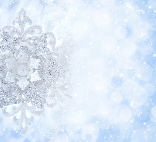 Kar tanesi, mükemmel Noel ve kış ile buz gibi arka plan — Stok fotoğraf