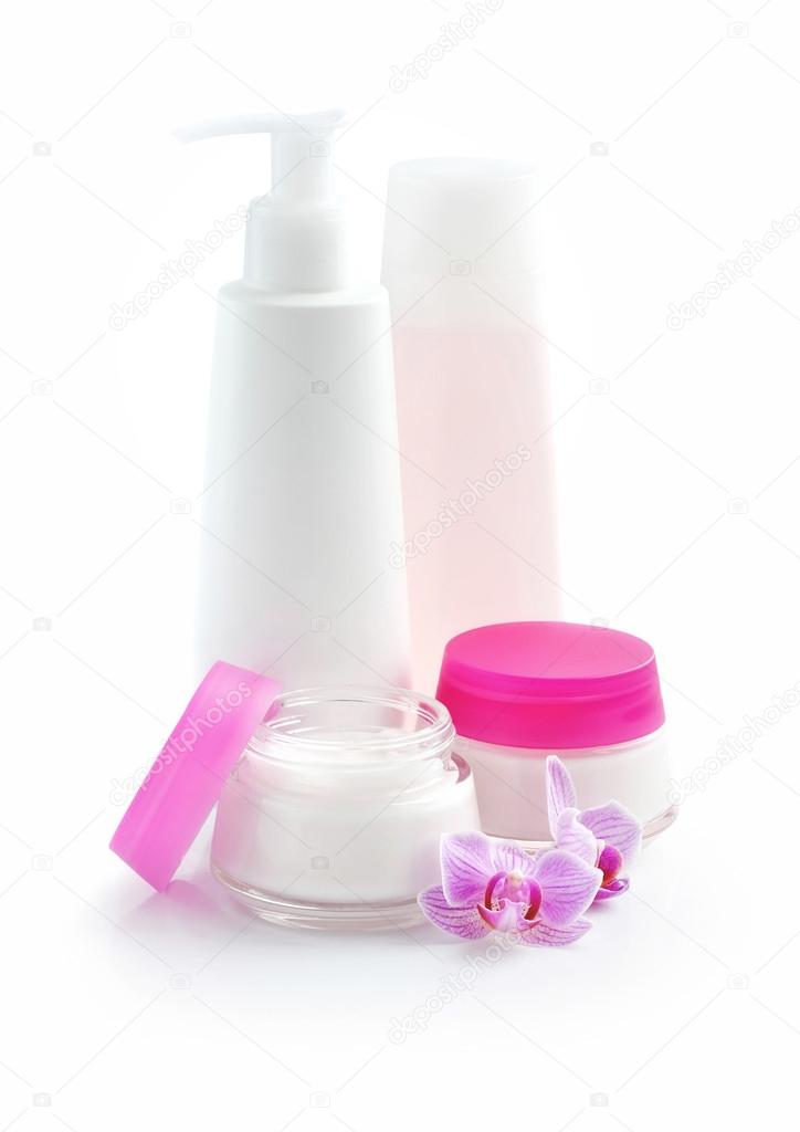 Cosmetic cream, lotion, face cream, makeup remover, isolated on white