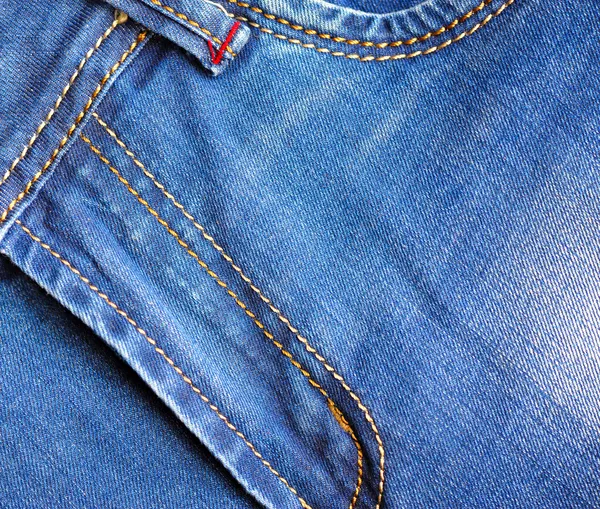 Calça jeans azul close-up — Fotografia de Stock