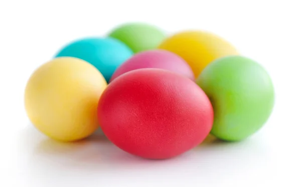 Colorful Easter Eggs isolated over white background — Stock Photo, Image