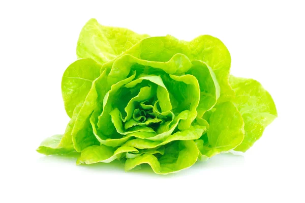 Φρέσκια πράσινη σαλάτα απομονωμένη σε λευκό φόντο — Φωτογραφία Αρχείου