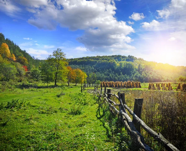 Landelijk landschap in de herfst — Stockfoto