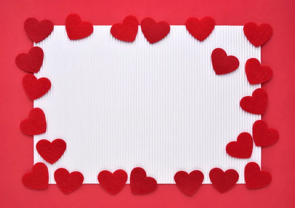 Kırmızı Beyaz Kağıtlarda Kalpleri Hissetti Sevgililer Günü Konsepti Metin Için — Stok fotoğraf