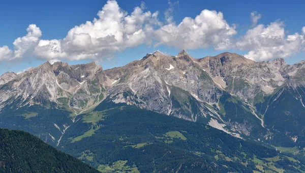 Skaliste Szczyty Alpach Tyrolskich Malowniczy Krajobraz Górski Austrię Europa — Zdjęcie stockowe