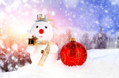 Noel kar erkek ve Noel top
