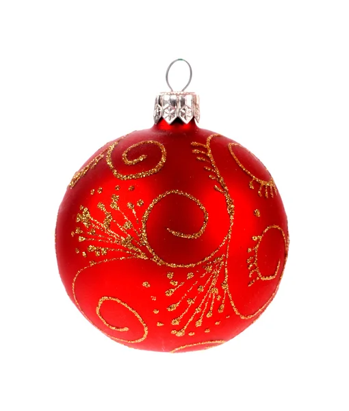 Bola roja de Navidad en blanco — Foto de Stock