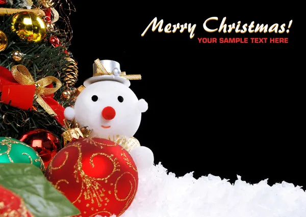 Christmas holiday background with a snow man — Stock Photo, Image