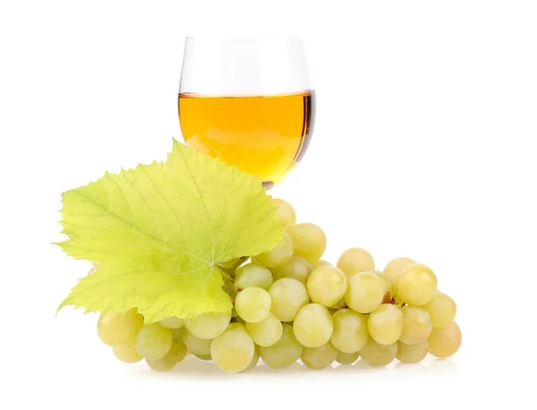 Branch of grapes and glass of wine — Stock Photo, Image