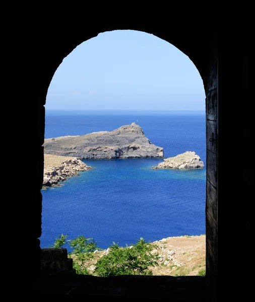 View with a castle door — Stock Photo, Image