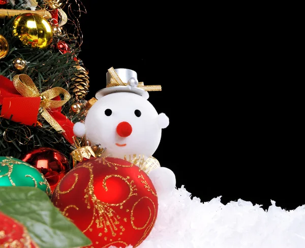 Boże Narodzenie tło wakacje z człowiekiem śniegu — Zdjęcie stockowe
