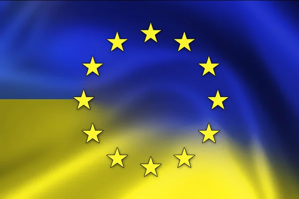 UE i Ukraina flaga ilustracja — Zdjęcie stockowe