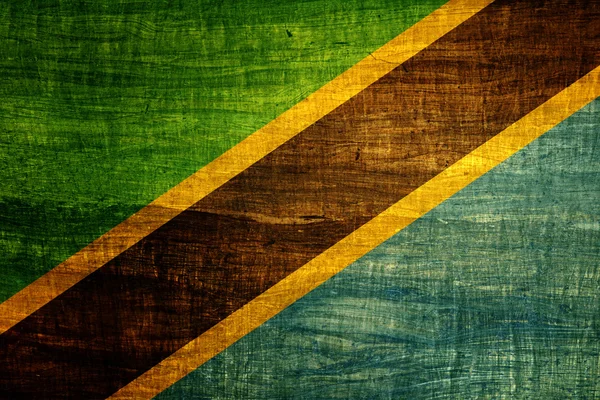 坦桑尼亚的 grunge 旗子 — 图库照片