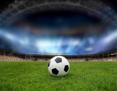 stadyum alanında futbol topu