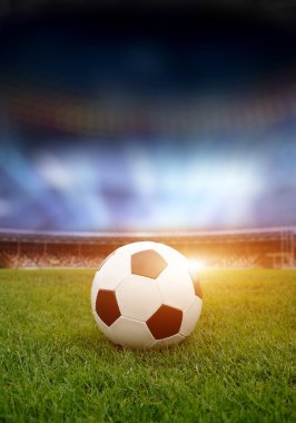 stadyum alanında futbol topu