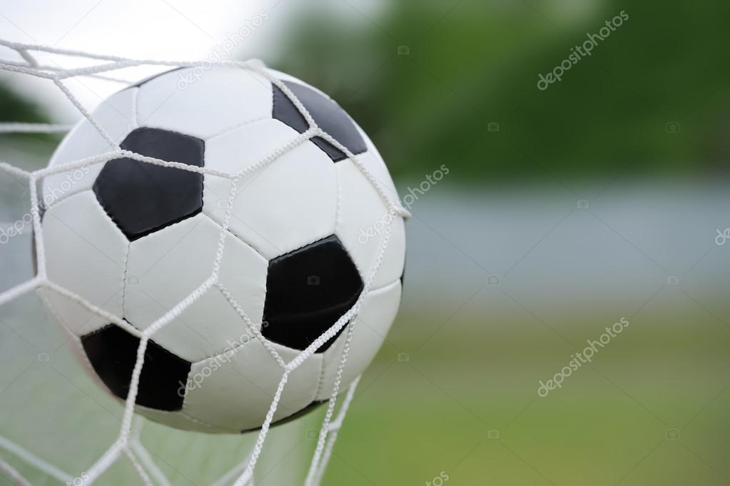 Soccer Ball In Goal Stock Photo By C Volodymyrbur
