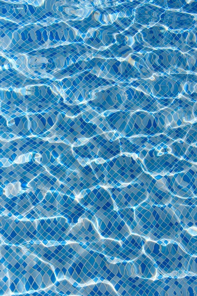 Swimming Pool Mosaic Bottom Caustics Ripple Sea Water Flow Waves — Stock Photo, Image