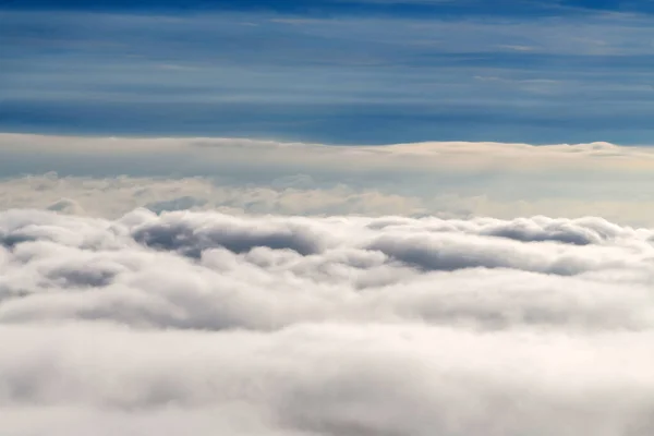 Paisagem Cockpit Uma Aeronave Céu Com Nuvens — Fotografia de Stock