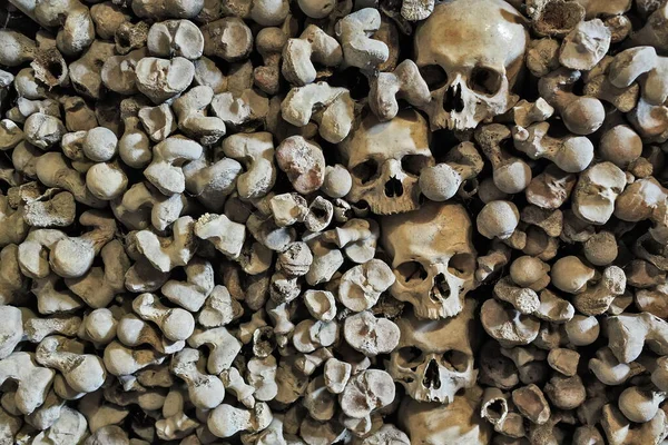Piled bones and skulls