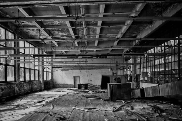 Alte Verlassene Fabrik Urbaner Hintergrund — Stockfoto