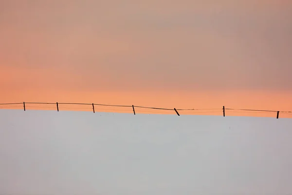 Vertical Shot Wooden Fence Snow — 스톡 사진