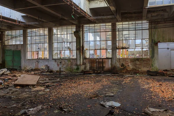 Old abandoned factory, urban background