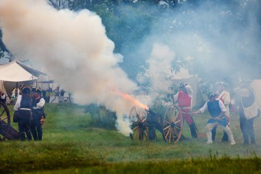 KOLIN, CZECH REPUBLIC - JUNE 16TH, 2019: The historical appearance of the Battle of Kolin between Prussian and Austrian troops played by amateur historical groups